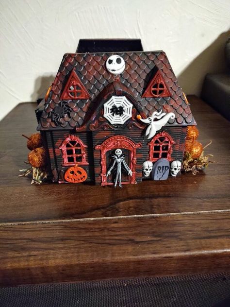 Dollar Tree Haunted House Craft Ideas | Dollar Tree Craft Dollar Tree Haunted House, House Craft Ideas, Craft Ideas Dollar Tree, Haunted House Candle Holder, Halloween Haunted House Diy, Dollar Store Halloween Diy, Diy Halloween Tree, Disney Christmas Village, Haunted House Craft