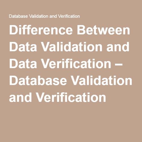 Data Validation