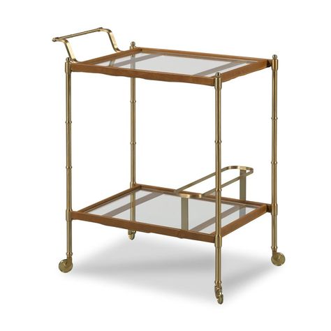 Tipple Table Bar Cart - Woodbridge Liquor Cart, Celerie Kemble, Woodbridge Furniture, Florida Design, Serving Cart, Tempered Glass Shelves, Mcgee & Co, Amber Interiors, Wood Bridge