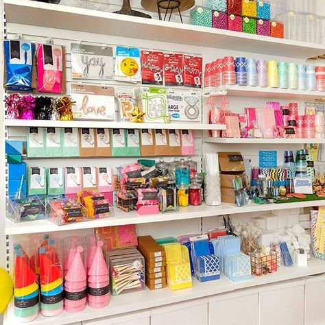 [PaidLink] 51 Best Party Supply Store Display Tips and Tricks You'll Want To Use 2022 #partysupplystoredisplay Balloon Shop Ideas, Balloon Shop Interior, Party Store Display Ideas, Party Shop Interior, Stationery Store Design, Office Craft Room Combo, Gift Shop Interiors, Gift Shop Displays, Small Craft Rooms