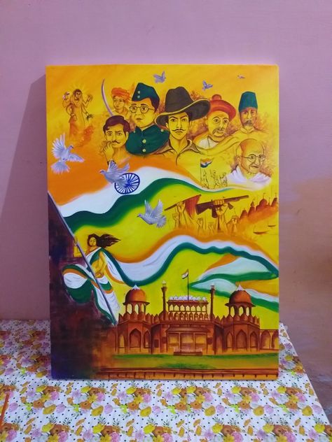 Freedom Fighter Posters, Thematic Painting Ideas, Historical Movement Of Indian Freedom Struggle Drawing, My Nation My Pride India Drawing, Sketches Of Freedom Fighters, Quit India Movement Drawings, G20 Painting Competition, Indian Freedom Fighters Paintings, India Freedom Fighters Drawing