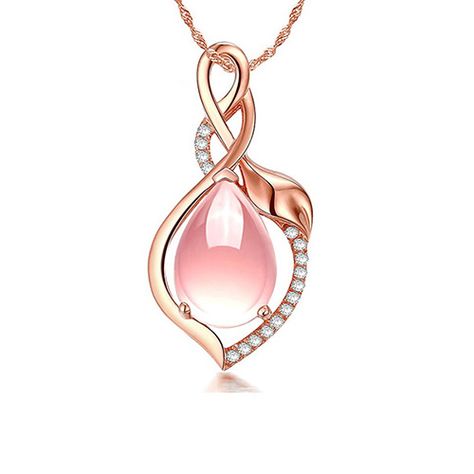 With all the grace of a perfect drop of water suspended in time and beauty, this natural Water Drop Crystal Necklace will add a little of nature's peace to your complexion whenever you wear this necklace. A classic natural pink gemstone pendant gets a new look with a truly unique design and with small leaf are on the side of the stone, it can make you looks more sweet ,charming ,quiet. If you like it ,you can buy it as a gift for yourself, this high fashion necklace is surprising from every angl Pink Crystal Necklace, Jewelry Necklace Simple, Beach Jewelry Boho, Good Luck Necklace, Evil Eye Necklace Gold, Diamond Evil Eye, Pink Gemstones, Evil Eye Necklace, Evil Eye Jewelry