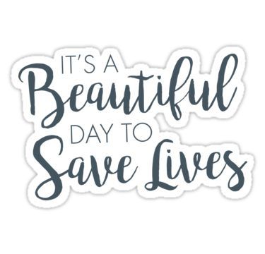 Grey's Anatomy Wallpaper Iphone, Nurses Week Quotes, Beautiful Day To Save Lives, Medical Stickers, Grey Anatomy Quotes, Anatomy Quote, Stickers For Sale, Save Life, A Beautiful Day