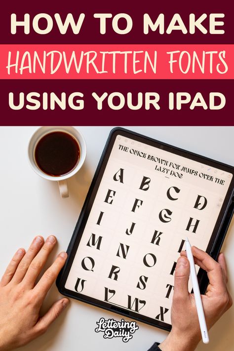 How to create handwritten fonts with your iPad Brush Lettering Font, Procreate App Tutorial, Handwriting Template, Handwriting Logo, Fonts Lettering, Hand Lettering Logo, Digital Calligraphy, Fonts Handwriting, Free Handwriting