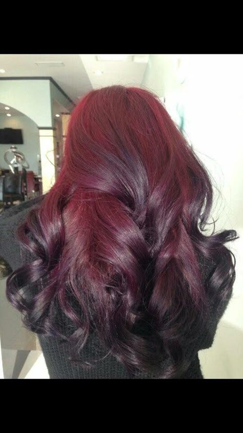 the color Deadly Nightshade Hair Color, Red Violet Hair Color With Highlights, Pravana Vivids Wild Orchid, Dark Hair Colours, Blackberry Hair, Dark Ombre, Pravana Vivids, Plum Hair, Red Hair Inspo