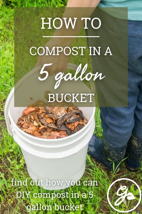 Is it possible to make #compost in a #bucket? Click here to learn about making compost in a space as small as a five gallon bucket. #kitchenscraps #backyard #decompose #vermiculture #wormfarming #bokashi Homemade Compost Bin, Small Compost Bin, Making Compost, Making A Compost Bin, Make Compost, Five Gallon Bucket, How To Compost, Compost Container, Compost Bin Diy