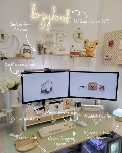 ✨desk anatomy✨ Been wanting to do this for a while 🤭 Sometimes I wonder if my desk setup is too cluttered and want a more minimal look...but I'm a sucker for cute little trinkets and plushies 🥺 What do you prefer? Minimal spaces or spaces with a little clutter? Wallpapers by @sysinacgi ☕ᴄʜᴇᴄᴋ ᴏᴜᴛ ᴍʏ ꜰᴀᴠᴏʀɪᴛᴇ ᴀᴄᴄᴏᴜɴᴛꜱ ᴛᴀɢɢᴇᴅ 🤍Ｄｉｓｃｏｕｎｔｓ ᴜꜱᴇ ᴋᴏᴢʏᴋᴏʀᴏᴋ10 ꜰᴏʀ 10% ᴏꜰꜰ ♡ ᴘᴇᴛɪᴍɪɴᴛ ♡ ꜱᴡɪᴛᴄʜᴇʀɪᴇꜱ ♡ ᴜɴᴇᴇᴅᴇ ♡ ᴍᴀᴏɴᴏ ♡ ʙᴇʟᴜɢᴀ ᴅᴇꜱɪɢɴ 🏷️ #cozydesksetup #cozygamer #cozygamingaesthetic #cozygames #cozy... Desk Organization Gaming, Med School Desk Setup, Desk Anatomy, School Apartment, Little Trinkets, Cozy Gaming, Cozy Desk, Study Desk Decor, Gamer Setup