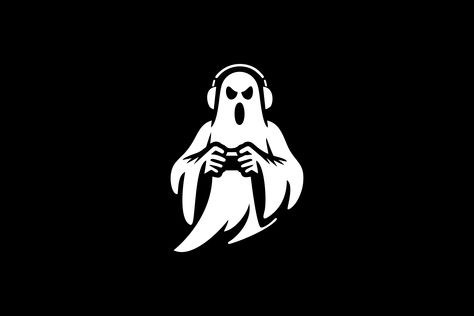 Ghost Gaming Logo by Andika Raflesianto Ghost Logo Design, Logo Reference, Ghost Logo, Ghost Games, Channel Logo, Ghost Photography, Youtube Banner Design, Logo Idea, Gaming Logo