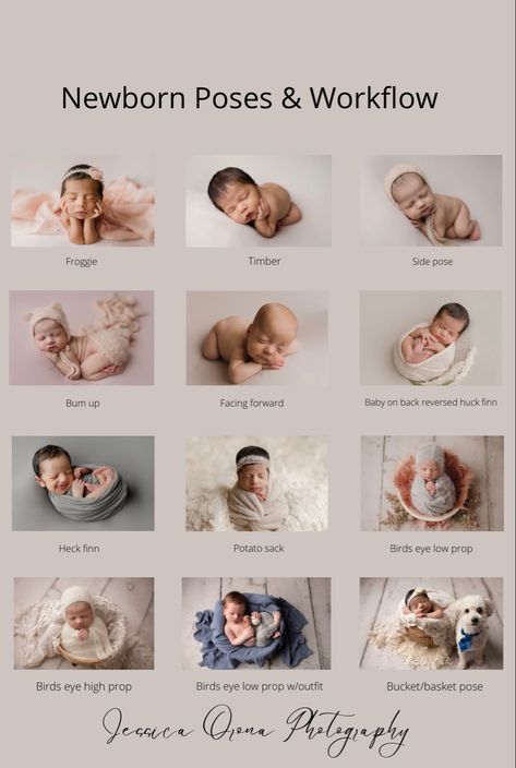 Newborn poses with name listed below. From start to finish this workflow has help me save so much time. Not every child will do a every poses, but 90% of the time this works! Newborn Photoshoot Set Up, Diy Newborn Pictures Poses, 2 Week Old Newborn Pictures, How To Do Newborn Photography At Home, Newborn Photography Must Haves, Newborn Photoshoot Poses At Home, Newborn Photography Tips For Beginners, Iphone Newborn Photos, Monthly Newborn Pictures