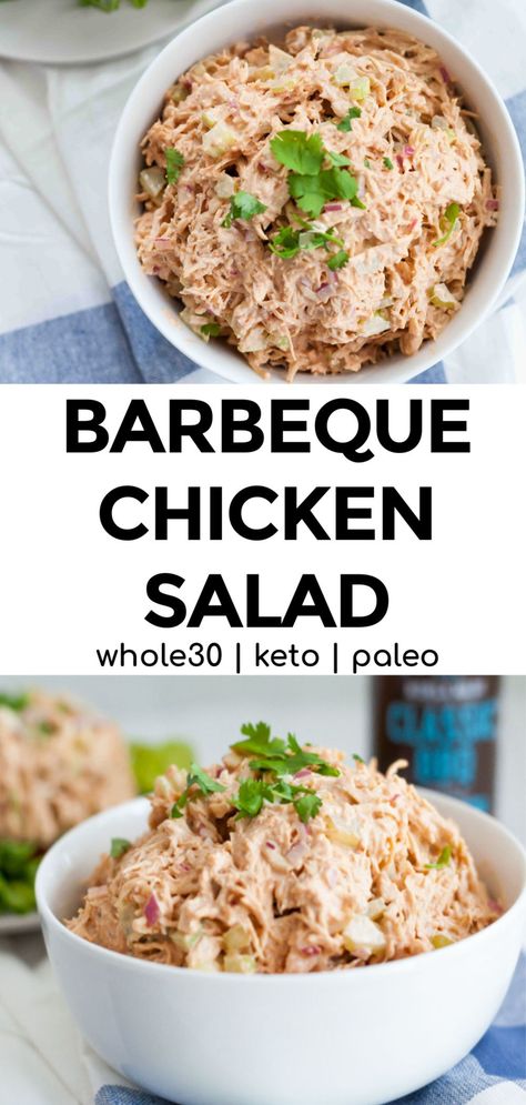 Bbq Chicken Salad Sandwich, Paleo Bbq Chicken, Bbq Shredded Chicken, Dip With Crackers, Shredded Chicken Salad, Bbq Chicken Salad Recipe, Shredded Chicken Salads, Classic Chicken Salad, Shredded Bbq Chicken