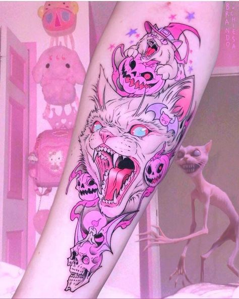 Pastel Tattoo, Terrible Tattoos, Gamer Tattoos, Goth Tattoo, Kawaii Tattoo, Answer The Question, Dark Art Tattoo, Aesthetic Tattoo, Cover Up Tattoos