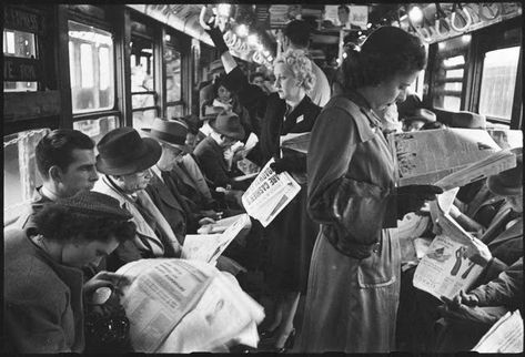 Vintage Photographs of People Reading Newspapers Before the Invention of That Grossly Antisocial Device: The Smartphone ~ vintage everyday Nex York, Metro Subway, Paper Boy, Look Magazine, Internet Marketing Strategy, New York Subway, King Book, Mary Shelley, Nyc Subway