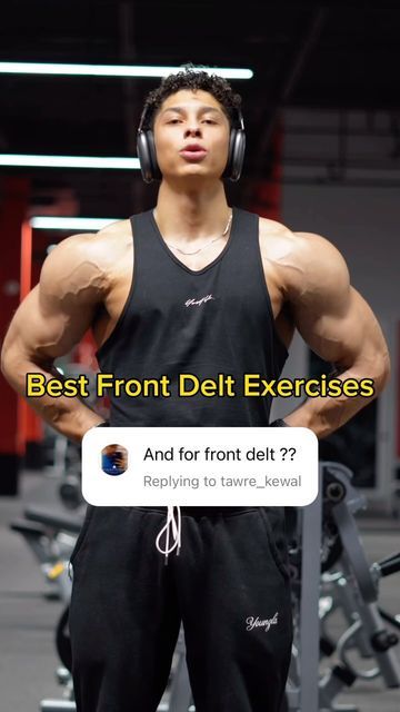 Dré | Online Coach | Natural Bodybuilder🏆 on Instagram: "Save this for your next shoulder workout 🚨 Here are 5 of my favorite front delt exercises 👍🏾 Despite what you’ve probably been told online, you really should be programming specified volume for your front delt. You don’t need to be doing anything crazy. The front delt is the most engaged of all 3 shoulder heads when doing pressing movements, so it should not be a priority over the lateral deltoid. However, I would recommend 2-5 sets per week of anterior delt isolation work to maximize the density of that muscle and improve the upper chest-shoulder tie in which the front delt plays a big part in. Try these out next time you hit shoulders 👍🏾 If you’re struggling to see progress, apply for 1:1 coaching using the link in my bio Lateral Deltoid Workout, Delt Exercises, Natural Bodybuilder, Deltoid Workout, Natural Bodybuilding, Shoulder Workout, Online Coaching, Strength Training, You Really