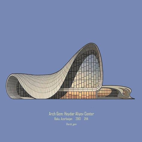 Heydar Aliyev Center Sketch, Zaha Hadid Architecture Sketches, Zaha Hadid Sketch, Archi Student, Experience Architecture, Heydar Aliyev Center, Mosque Design Islamic Architecture, Architecture Design Presentation, Zaha Hadid Architecture