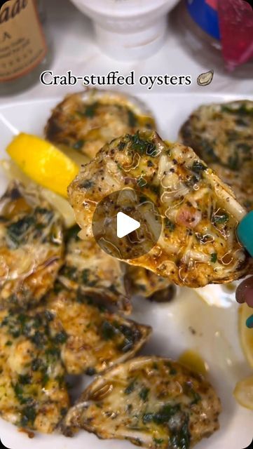 Seafood Network🦞🦐🦀🦑🐙🍤 on Instagram: "Crab 🦀 -stuffed oysters 🦪  @juicy_jays_kitchen" Stuffed Oyster Recipes, Oyster Recipes, Oyster Shells, Crab, Seafood