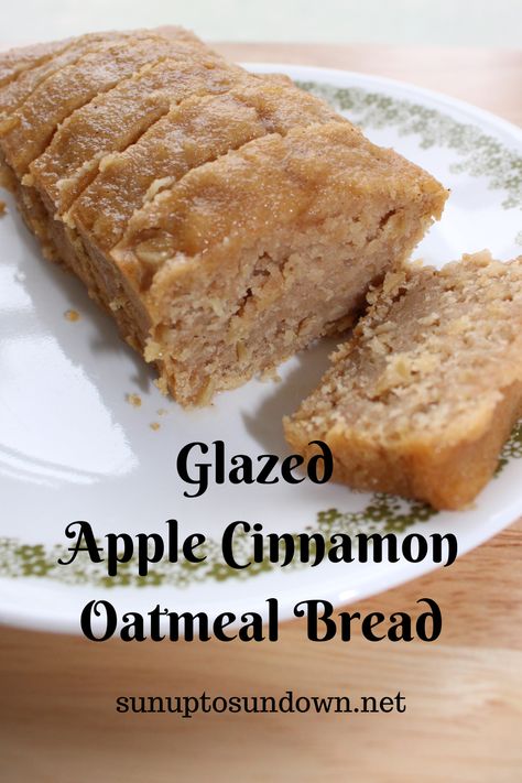 This Glazed Apple Cinnamon Oatmeal bread is so delicious! It is lightly spiced and made moist with applesauce and an amazing glaze! #Applesauce Bread #Glazed Apple Cinnamon Oatmeal Bread #Glazed Apple Bread #Appleasauce Bread #Applesauce Bread Recipe #Applesauce Bread Easy #Applesauce Bread Healthy #Apple Cinnamon Oatmeal Bread #Quick Bread Recipe #Oatmeal Bread Recipe #Easy Healthy Quick Bread Apple Sauce Quick Bread, Oatmeal Applesauce Bread, Vanilla Oatmeal Applesauce Bread, Cinnamon Oatmeal Bread, Applesauce Cinnamon Oatmeal Bread, Cinnamon Apple Quick Bread With Apple Cider Glaze, Applesauce Quick Bread Recipe, Healthy Apple Cinnamon Oatmeal, Applesauce Bread Recipe