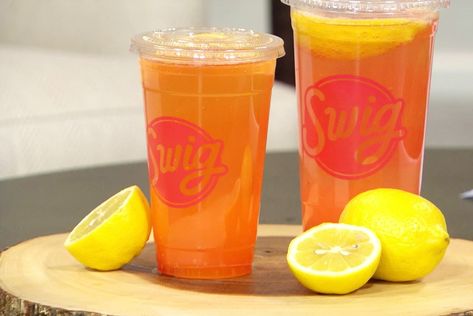 Love List: This Swig refresher is our new favorite drink of summer Copycat Swig Drinks, Swig Copycat Drinks, Swig Recipes, Swig Drink Recipes, Refresher Drinks, Copycat Drinks, Swig Drinks, Utah Summer, Diy Drinks