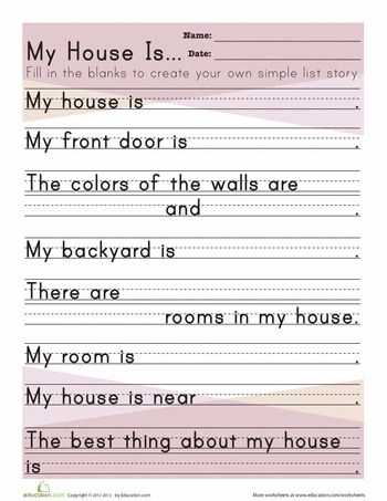 Worksheets: About My House House Worksheet, Comprehension Kindergarten, Kindergarten Assessment, Snap Words, Reading Comprehension Kindergarten, Preschool Language, Kindergarten Worksheets Free Printables, Sentence Building, Kids Work