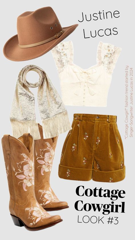 Cottage Cowgirl looks and trend by Justine Lucas, singer-songwriter 🌻🍦🐴 #cottagecowgirl #cottagecore #fashion #country #forestcore #countrywestern #singersongwriter #countrymusic Cottage Core Cowgirl, Cottage Cowgirl, Cottagecore Cowgirl, Cowgirl Look, Cowgirl Outfit, Farm Clothes, Cottagecore Outfits, Cowgirl Aesthetic, Cute Cottage