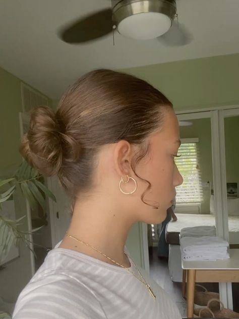 Messy bun slick back Bun Slick, Slick Back, Messy Bun, Hair Inspo, Hair, Pins