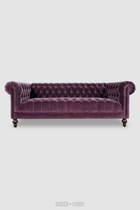 Boo Petite Chesterfield Sofa 1900s Home, Purple Sofa, Mohair Fabric, Prayer Room, Custom Sofa, Chesterfield Sofa, Window Seat, Furniture Companies, Hand Built