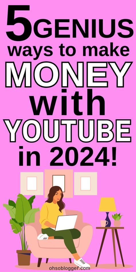 5 Genius Ways To Make Money With Youtube in 2024! Channel Name Ideas, Make Money With Youtube, Things To Make And Sell, Youtube Channel Name Ideas, Monetize Pinterest, Youtube Secrets, Business Ebook, Youtube Business, Airbnb Promotion