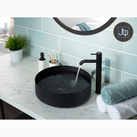 Check out the JTP Countertop basins available round or rectangular.

In four finishes, Brushed Black, Matt Black, Stainless Steel and Brushed Brass. Black Basin Bathroom, Counter Top Basin, Frameless Shower Enclosures, Stainless Steel Countertops, Quadrant Shower Enclosures, Wall Mounted Basins, Countertop Basin, Bathroom Taps, Basin Mixer Taps