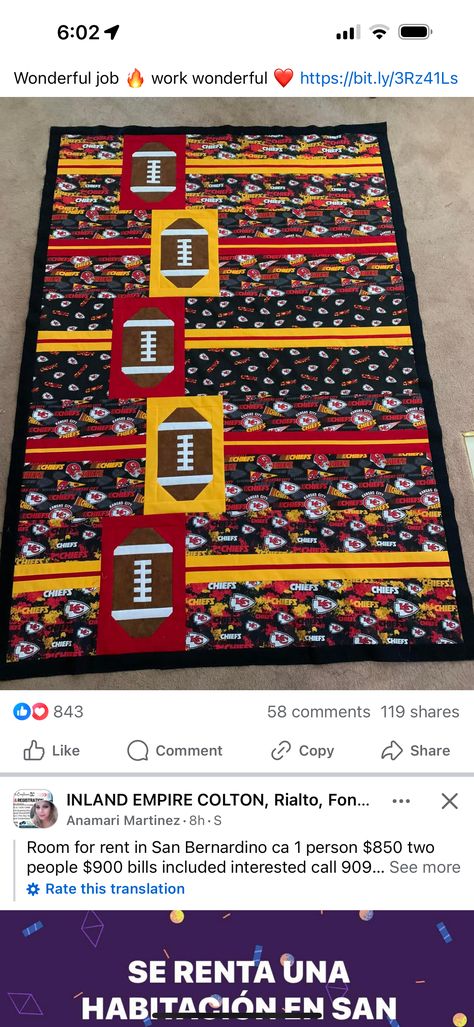 Chiefs Quilt, Baseball Quilts, Baseball Quilt, Plaid Quilt, Job Work, Quilt Ideas, Quilt Sewing, Baby Quilts, Wonder