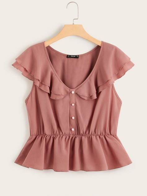 Dressy Clothes, Peplum Tops, Fashion Tops Blouse, Trendy Fashion Tops, Butterfly Sleeve, Fashion Stores, Peplum Blouse, Fashion Design Clothes, Plus Size Blouses