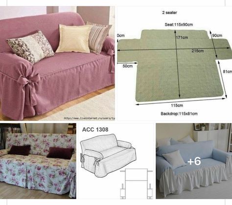 No Sew Slipcover, Diy Furniture Covers, Diy Sofa Cover, Diy Chair Covers, Colorful Room Decor, Diy Sewing Gifts, Sofa Bed Design, Simple Sofa, Upholstery Diy