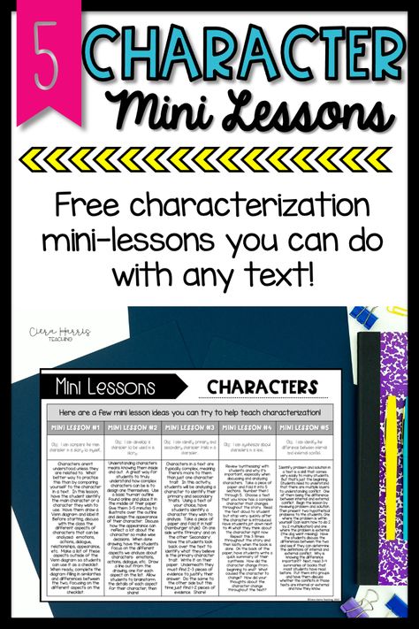 Character Mini Lessons - Free mini-lesson idea printout! Teaching Characterization, Reading Mini Lessons, Teaching Character, 6th Grade Reading, Character Change, Comprehension Skills, Free Characters, Reading Comprehension Skills, Text Features