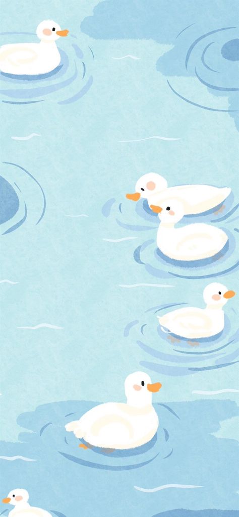 Blue Duck Aesthetic, Turtle Duck Wallpaper, Cute Duck Lockscreen, Duck Cute Wallpaper, Blue Duck Wallpaper, Duck Background Wallpapers, Baby Duck Wallpaper, Duck Art Wallpaper, Aesthetic Duck Wallpaper