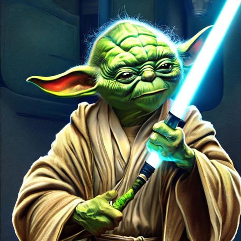 Neural Canvas - AI Comic Generator. Yoda With Lightsaber, Master Yoda, Jedi Order, Star Character, Star Wars Yoda, Star Wars Images, Lightsaber, Star Wars Art, Mobile Legends