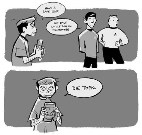 Q Star Trek, Star Trek Q, Leonard Mccoy, Stark Trek, Fandom Star Trek, Little Drawings, Spock And Kirk, Star Trek Funny, Star Trek Original Series