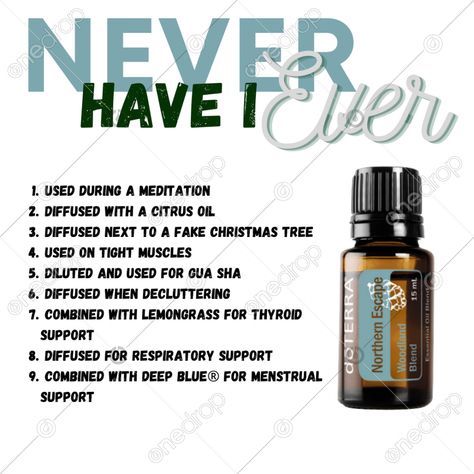 Help educate and engage your customers with this simple game - perfect to use during BOGO week. #Northern Escape #northern escape uses #customer education #customer engagement #oil customer education #BOGO #BOGO week #bogo games #wellnessadvocate #doterra #wellnessstockphotos #onedropdesigns #doterrawellnessadvocate #doterratips #doterragraphics #doterraphotos Northern Escape Doterra, Never Have I Ever Game, Bulbous Nose, Boost Drink, Do Terra, Fake Christmas Trees, Doterra Wellness Advocate, Citrus Oil, Never Have I Ever