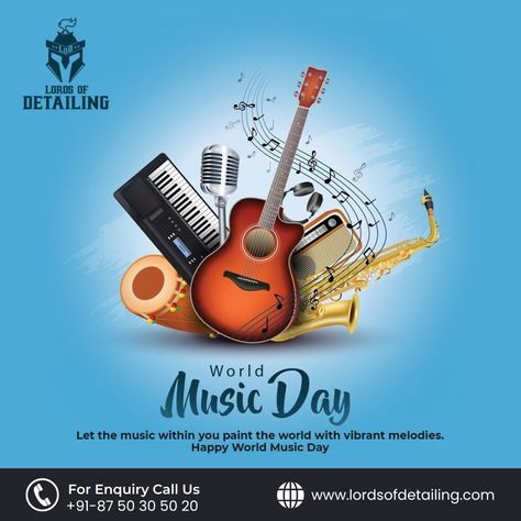 🎶 Celebrate World Music Day with Lords of Detailing! 

Https://LordsofDETAILING.com

🧰Customer Care : +91 8750 305020
NOIDA 👉 +91 9667006755
Sec 49
📌 https://g.co/kgs/oCP3A3U
GURUGRAM 👉 +91 8377986048
Sec 52
📌https://g.co/kgs/ra8VNMm
MOHALI 👉 +91 7428082265
Sec 118
📌 https://g.co/kgs/qvgvjWf

 #WorldMusicDay 
 #LordsOfDetailing
#CarCareAndTunes International Music Day Creative Ads, International Music Day, World Music Day, Diwali Poster, Earth Day Posters, Music Day, Totaled Car, Car Coating, Bike Details