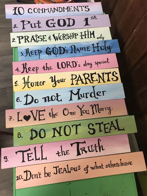 Biblical Crafts, 10 Commandments Bulletin Board, Kids Prayer Board, 10commandments Craft, 10 Commandments Wallpaper, Ten Commandments Wallpaper, The Ten Commandments Craft, The 10 Commandments, Sunday School Classroom Decoration