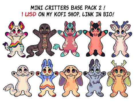 the next mini critters base is available for only 1usd on my kofi! reminder that anyone who buys me a kofi or purchases from my shop automatically gets early access to my art, comics (including my upcoming buckaroo sunday comic), free ebooks, etc! . . . #furryart #furryartist #furryfandom #furrydrawing #furrylineart #furrybase #furrybases #furrybaseart #fursona #adopt #adoptbase #adoptablebase #adoptables #furryadopt #furryadoptbase #furrycommissions #kofi #kofishop #artshop #artresource #art... Fursona Base, Fursona Ref Sheet, Fursona Ideas, Cute Animal Art, Art Bases, Mixed Media Art Tutorials, Wolf Dog, Art Base, Cute Little Drawings