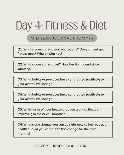 Day 4 of the Mid Year Check In With Yourself Journal Prompt is here. Today we are talking fitness and diet. Have you reached those fitness goals that you set back in January? It's time to look over what had changed in the past six months and reset some realistic goals. Sometimes we can set really high expectations because we want to be the best versions of ourselves. And that's ok. But remember, that this is a journey not a marathon 😉 Have you reached the fitness goals you set in the past ... Check In With Yourself, Realistic Goals, High Expectations, Be The Best, Journal Prompts, Change Me, Fitness Diet, Check In, You Fitness