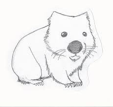 Wombat Drawing Easy, Wombat Sketch, Wombat Painting, Wombat Drawing, Cute Wombat, Drawing Time, Carnival Posters, Animal Templates, Round Mosaic