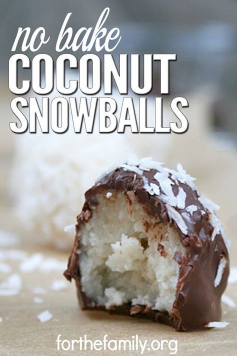 Coconut Snowballs are a simple, easy-to-make cookie recipe that doesn't involve any baking. These cookies only take 5 minutes to make, and the melted chocolate makes them taste just like candy. These are great for holidays, family gatherings, or any time you need a simple treat to calm your sweet tooth craving. Easy To Make Cookies, Coconut Snowballs, Candy Recipes Homemade, Christmas Candy Recipes, Melted Chocolate, Homemade Candies, Easy Treats, Coconut Recipes, Christmas Cooking