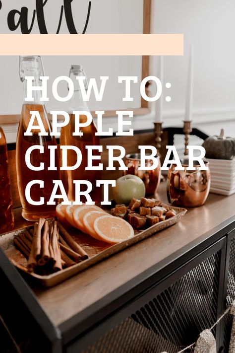 Fall Wedding Apple Cider Bar, Drink Bars For Parties, Hot Apple Cider Bar Wedding, Apple Cider Wedding Bar, Drink Station Thanksgiving, Hot Cocoa And Cider Bar, Apple Cider Mimosa Bar, Apple Cider And Donut Bar, Hot Cider Bar Wedding