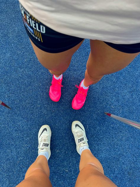 Spikes For Track, Track Girls Aesthetic, Javelin Aesthetic, Track Spikes Aesthetic, Aesthetic Track And Field, Track And Field Aesthetic Girl, Athletics Track Aesthetic, Running Track Aesthetic, Spikes Aesthetic