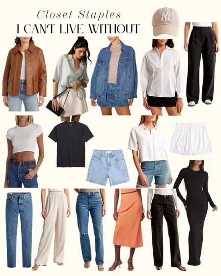 Sharing closet staples I Can’t live without! All of these pieces are my must-have basics for easy, everyday outfits and also elevated looks. Sharing my favorites baseball caps, denim jackets, jeans, white blouses, baby tees, leather jacket, linen pants and more. Tap to shop! Easy Everyday Outfits, Sloane Tailored Pant, Outfit Staples, White Blouses, Classic Outfit, Clothing Staples, Baby Tees, Closet Staples, Jeans White