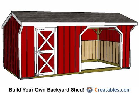 10x20 Shed Plans - Building the Best Shed - DIY Shed Designs Small Horse Barn Plans, Run In Shed Plans, Horse Shelters, 10x20 Shed, Small Horse Barns, Horse Shed, Petting Farm, Shed Floor Plans, Goat Shelter