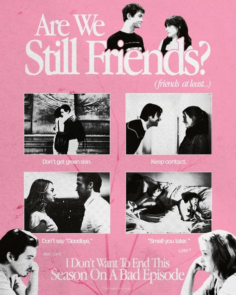 saya inspired by @gibran916_'s "are we still friends" vid edit ! #poster #graphicdesign #posterdesign #artph #graphicdesigner #tylerthecreator #beforesunrise #lalaland #normalpeople #pastlives #eternalsunshineofthespotlessmind Posters To Print Out, Lalaland Poster, Movie Poster Aesthetic, Are We Still Friends, Things To Print, Edit Poster, College Poster, Photography Posters, Edit Inspiration