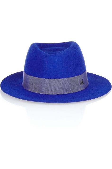 An electric blue felt trilby. Anniversary Wedding Band, Blue Crush, Leather Hat, The Color Blue, Love Hat, Stylish Hats, Diamond Anniversary, Blue Hat, Feeling Blue