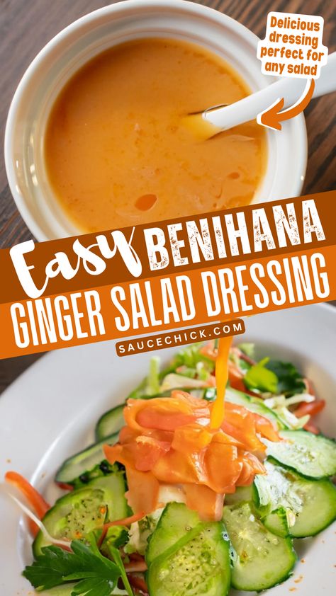 Authentic Benihana Salad Dressing Recipe for a Flavorful Twist Thai Ginger Salad Dressing, Benihana Salad Dressing, Benihana Salad, Japanese Sesame Salad Dressing, Japanese Ginger Salad Dressing, Japanese Ginger Salad, Japanese Ginger Dressing, Salad Fixings, Sesame Salad Dressing