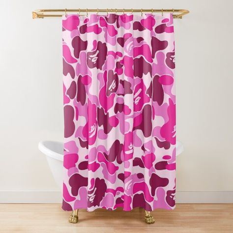 BabyBootleg Shop | Redbubble Boujee Apartment, Bathroom Accessories Design, Pink Shower Curtains, Bathroom Gifts, Pink Showers, Dream Apartment Decor, Future Apartment Decor, Apartment Bedroom Decor, Apartment Style