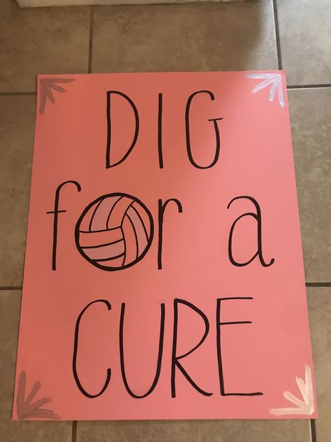 Pink Night Volleyball Posters, Pink Out Signs Volleyball, Pink Out Decorations Volleyball, Dig Pink Posters Volleyball, Dig Pink Poster Ideas, Pink Out Volleyball Ideas, Dig Pink Poster, Pink Out Signs Football, Dig Pink Ideas